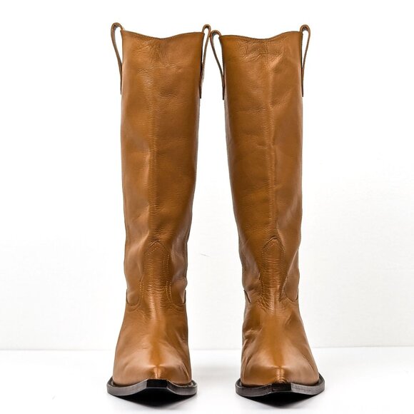 Simon Miller Wmn Bandi Goatskin Brown Leather Western Cowboy Knee Boot 7US EUR37 - Picture 2 of 8